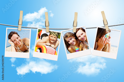 Photo: photos of holiday people hanging on clothesline photos of holiday people hanging on clothesline