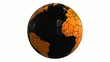 world globe black and orange