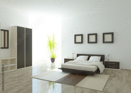 Illustration: white bedroom interior white bedroom interior