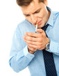 Handsome businessman with a cigarette