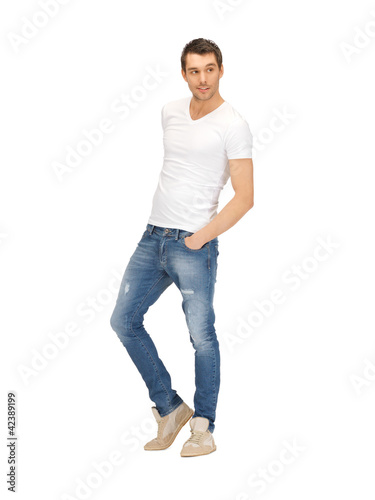 Photo: handsome man in white shirt handsome man in white shirt