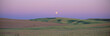 Moonrise over pea fields, the Palouse, Washington State