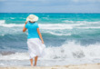 Beautiful woman and sea