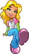 Pretty Sitting Blonde Girl