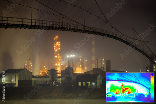 Photo: Thermal Image of Oil rafinery Thermal Image of Oil rafinery
