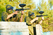 two paintball players