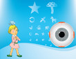 Vector: Girl With Amblyopia Girl With Amblyopia