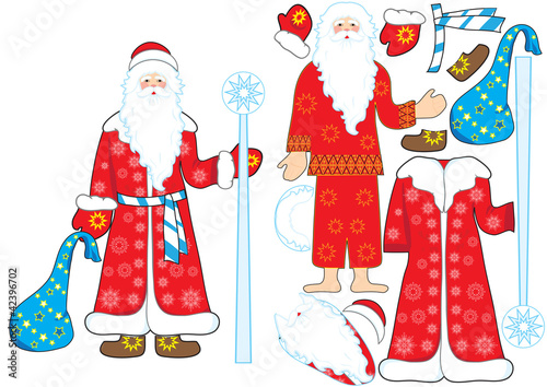 Vektor: Ded Moroz Father Frost vector mosaic Ded Moroz Father Frost vector mosaic
