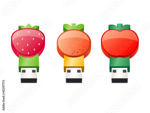 Vektor: USB fruit vector USB fruit vector