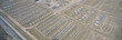 Aerial view of bone yard, F4 fighter aircraft at Montham AFB, Tucson, Arizona