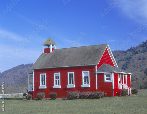 Photo: One-room schoolhouse along Highway 1, Stone Lagoon, Northern California One-room schoolhouse along Highway 1, Stone Lagoon, Northern California