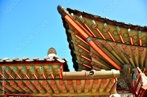 Foto: Seoul, Korean traditional architecture, sky, asian roof Seoul, Korean traditional architecture, sky, asian roof