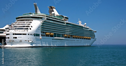 Photo: Large cruise ship at anchor Large cruise ship at anchor