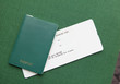Passport and ticket (empty copy space)