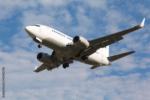 Foto: white plane with the gear white plane with the gear