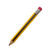 Pencil with eraser on white