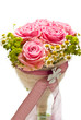 Brautstrauss Rosen Rosa -your text-
