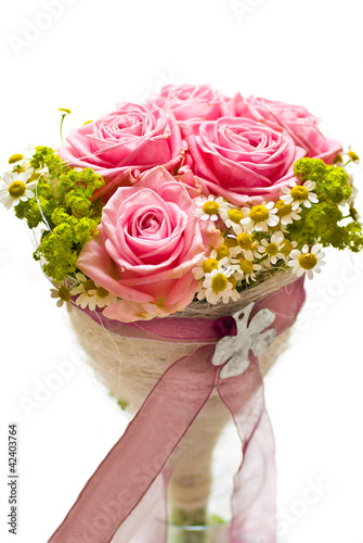 Photo: Brautstrauss Rosen Rosa -your text- Brautstrauss Rosen Rosa -your text-
