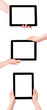 Touch screen tablet computer with blank screen Isolated on white