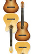 realistic acoustic guitars as background