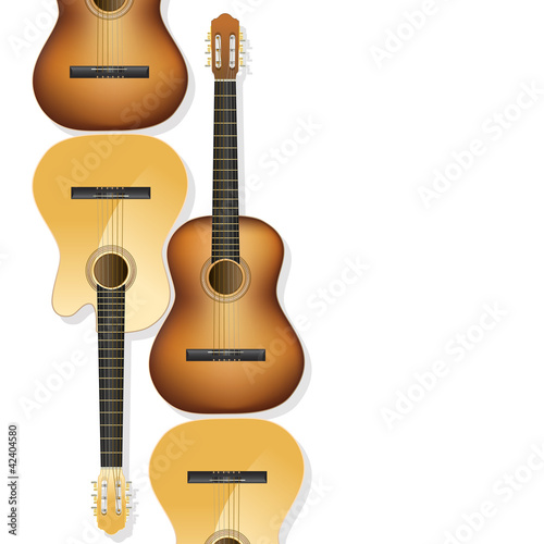 Vector: realistic acoustic guitars as background realistic acoustic guitars as background