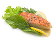 Photo: Delicious grilled salmon steak with grilled Delicious grilled salmon steak with grilled