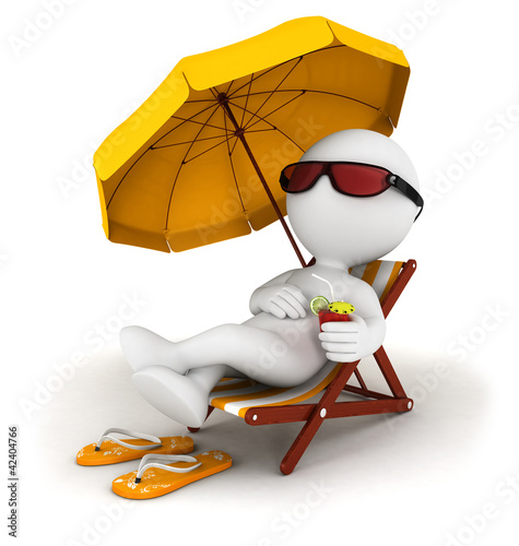 Illustration: 3d white people in vacation 3d white people in vacation