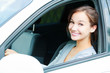 Pretty girl in a car