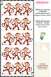 Visual puzzle - monkeys - spot mirror images