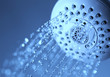 Shower with running water