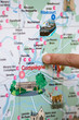 Photo: Finger on map near Compiègne in France Finger on map near Compiègne in France
