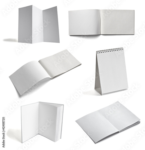 Photo: leaflet notebook textbook white blank paper template leaflet notebook textbook white blank paper template