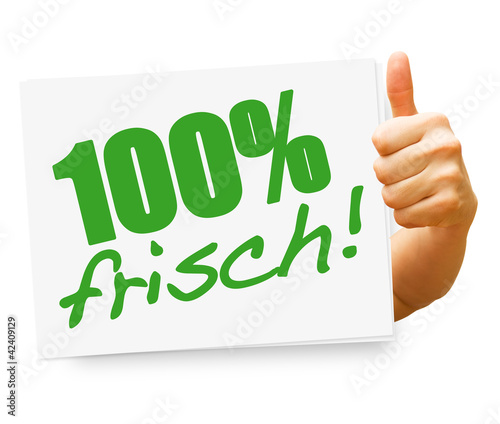 Foto: 100% frisch! Button, Icon 100% frisch! Button, Icon