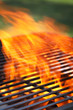 barbecue with flames and copy space