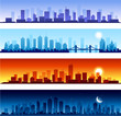 Vektor: Set of city skylines background Set of city skylines background