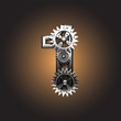 Vector metal figure  with gearwheels