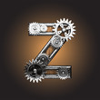 Vector metal figure  with gearwheels