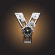 Vector metal figure  with gearwheels