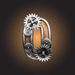 Vector metal figure  with gearwheels
