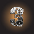 Vector metal figure  with gearwheels