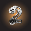 Vector metal figure  with gearwheels