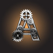 Vector metal figure  with gearwheels