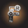 Vector metal figure  with gearwheels