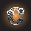 Vector metal figure  with gearwheels