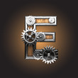Vector metal figure  with gearwheels