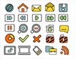 Vector: 40 doodle web icons on white background 40 doodle web icons on white background