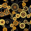 Vector: seamless vector pattern- gears on dark background seamless vector pattern- gears on dark background