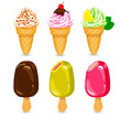 イラスト: Ice cream icons. Vector点 Ice cream icons. Vector