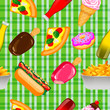 イラスト: Fast Food Seamless Background点 Fast Food Seamless Background