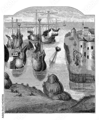 Illustration: War Ships - 14th century War Ships - 14th century
